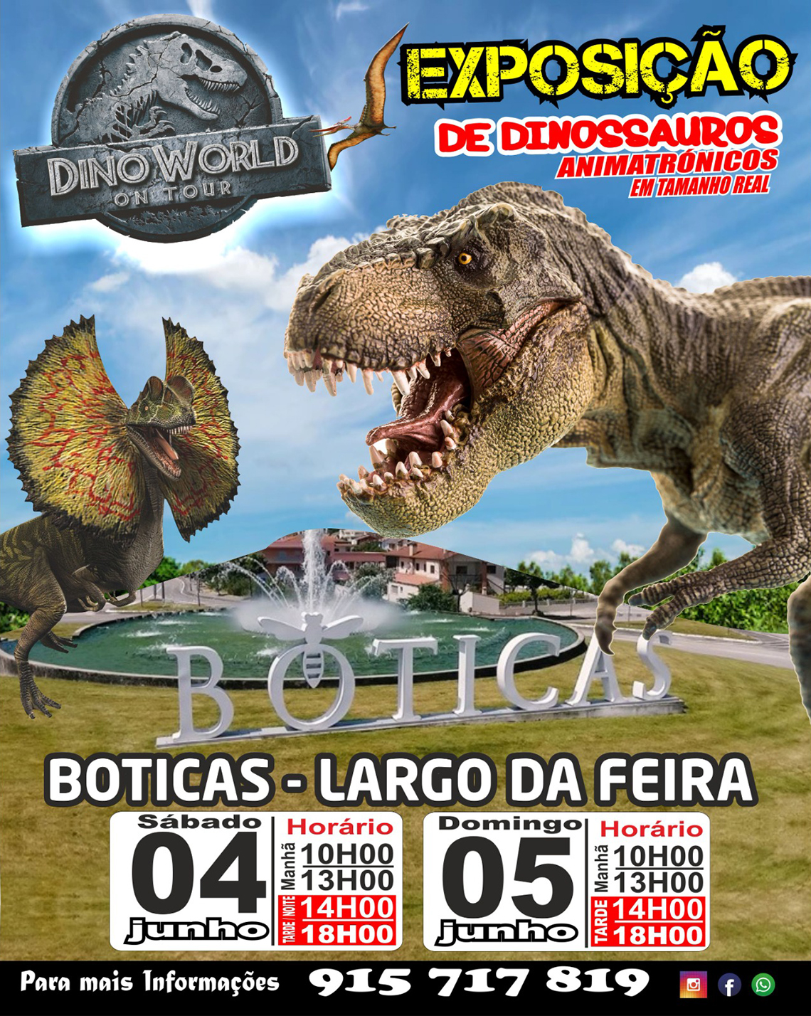 Dino World on Tour: Exposição de Dinaussauros Animatrónicos em tamanho Real