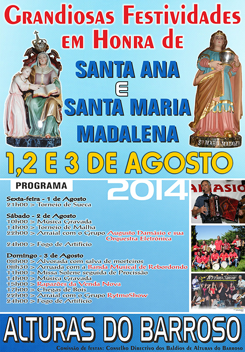 Grandiosas Festividades em Honra de Santa Ana & Santa Maria Madalena