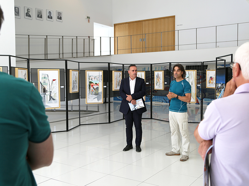 Exposio de pintura Porto, da Judiaria  Ribeira em exposio nos Paos do Concelho