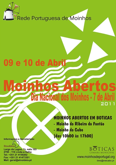 Moinhos vo estar abertos para todos no Dia Nacional dos Moinhos (7 de Abril)