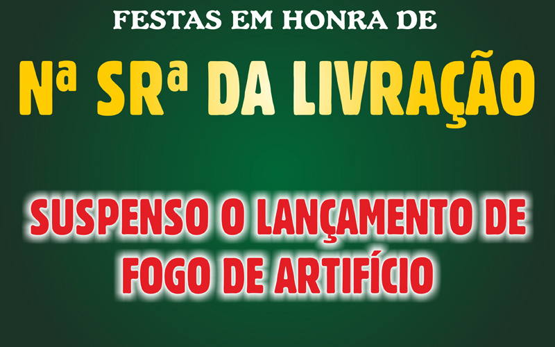 Aviso - Suspenso lanamento fogo de artifcio