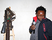 Inaugurao da exposio do escultor moambicano, Gonalo Mabunda