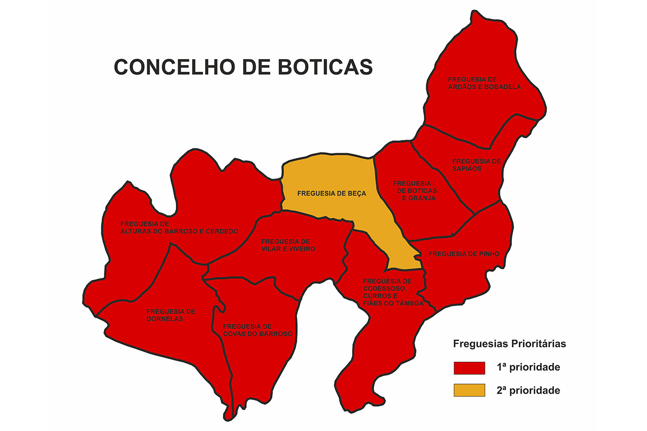 Localidades prioritrias para limpeza no mbito da Defesa da Floresta contra Incndios 