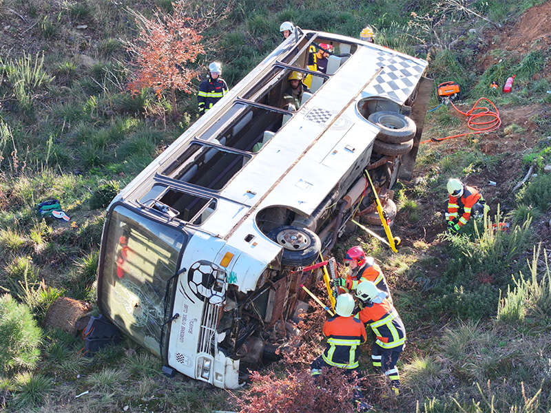 Simulacro de acidente rodovirio com autocarro